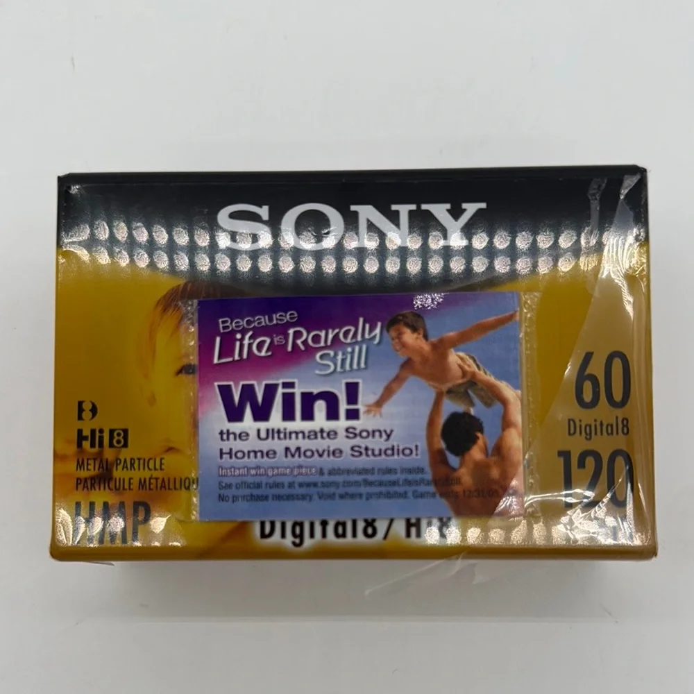Sony 8mm Digital8 Hi8 Blank Tape 60/120 min New Sealed Cassettes 2 Pack